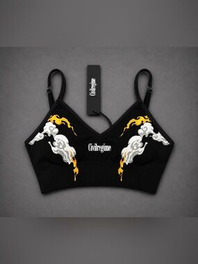 Civilregime Black In the Clouds Kelly Seamless Bra